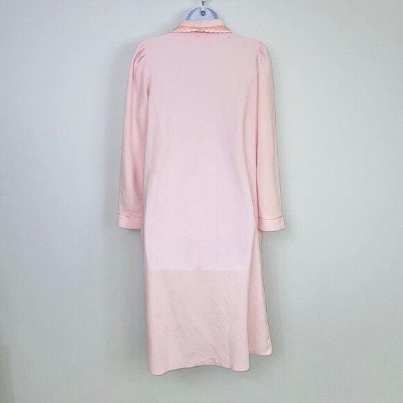 Vintage Sears Ultra Plush Womens Small Robe Pink Floral Long Sleeve Housecoat - Picture 6 of 9